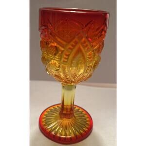 Vintage Red To Yellow Amberina 4" Liqueur Glass
